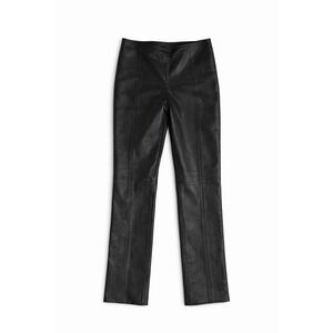 TULU BRAVO Black Leather Pants Women Size 8 Straight Leg High Rise 100% Leather